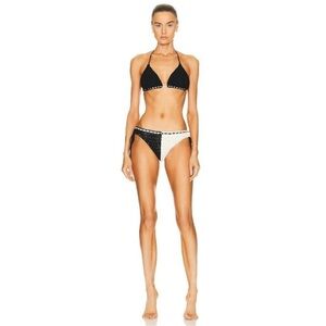 Zimmermann Clover Crochet Bikini bottom in Black & White